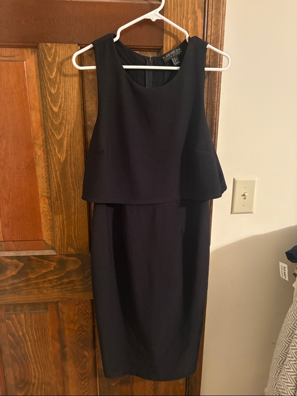 Classic Black Sleeveless Overlay Sheath Dress